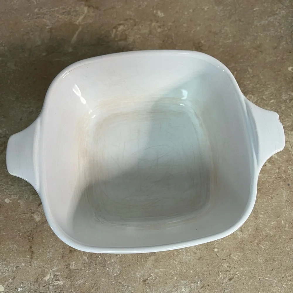 Corningware White Ceramic Dish with Blue Cornflower